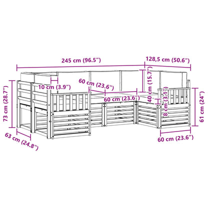 Set divano sezionale con cuscino 6 pcs Naturale e Antracite | homemem39