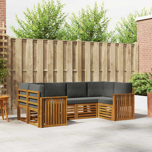 Set divano sezionale con cuscino 6 pcs Naturale e Antracite | homemem39