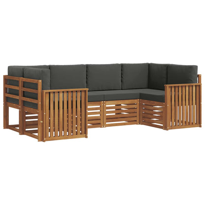 Set divano sezionale con cuscino 6 pcs Naturale e Antracite | homemem39