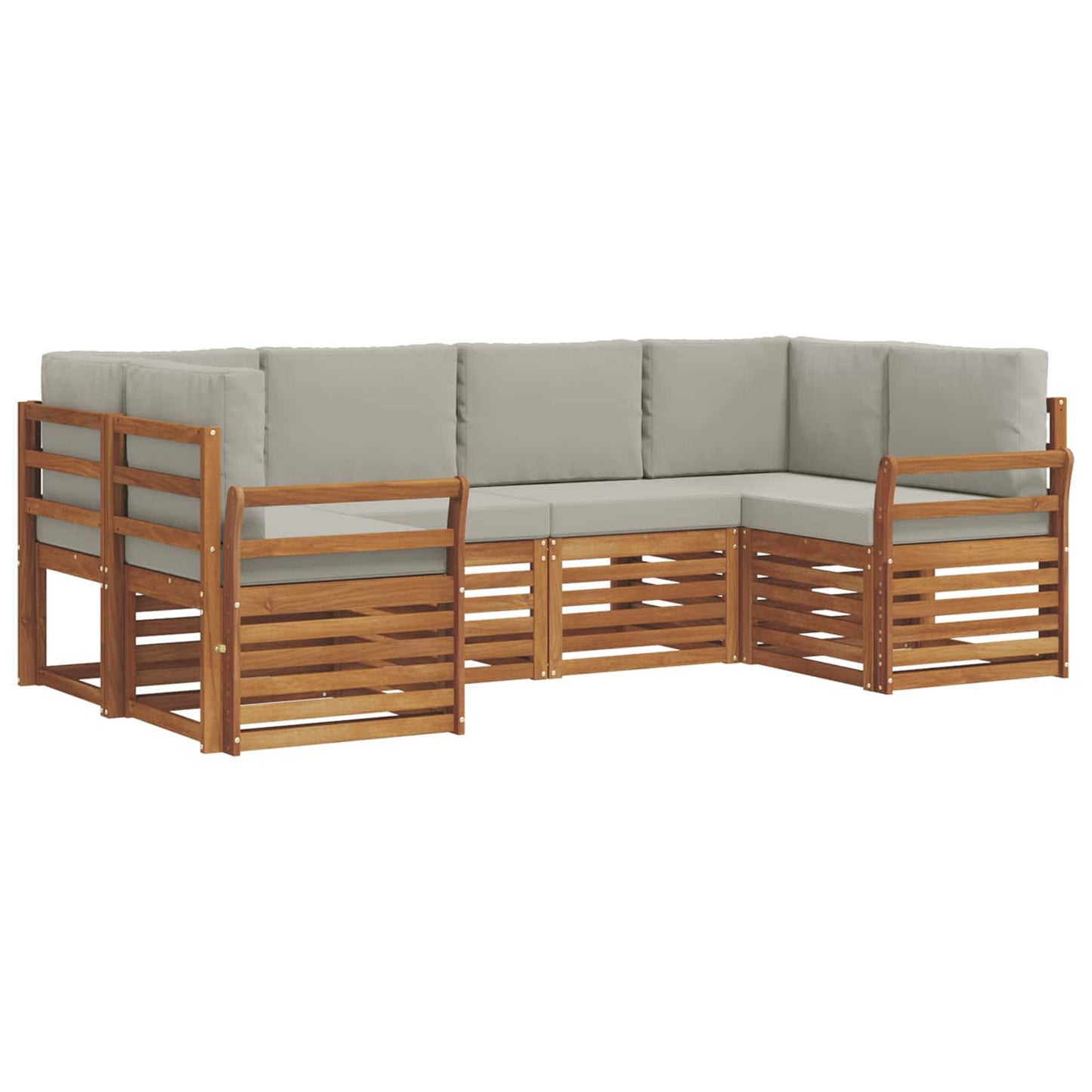 Set divano sezionale con cuscino 6 pcs Grigio Naturale e Chiaro