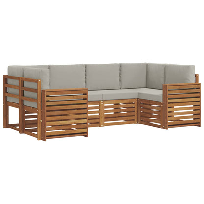 Set divano sezionale con cuscino 6 pcs Grigio Naturale e Chiaro | homemem39