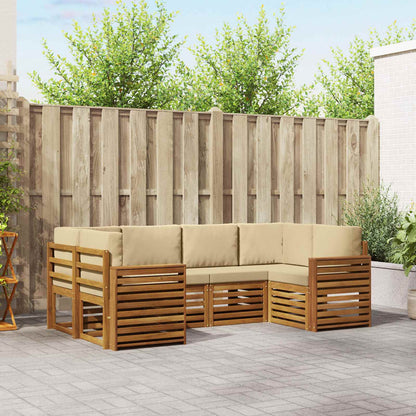 Set divano sezionale con cuscino 6 pcs Naturale e Beige