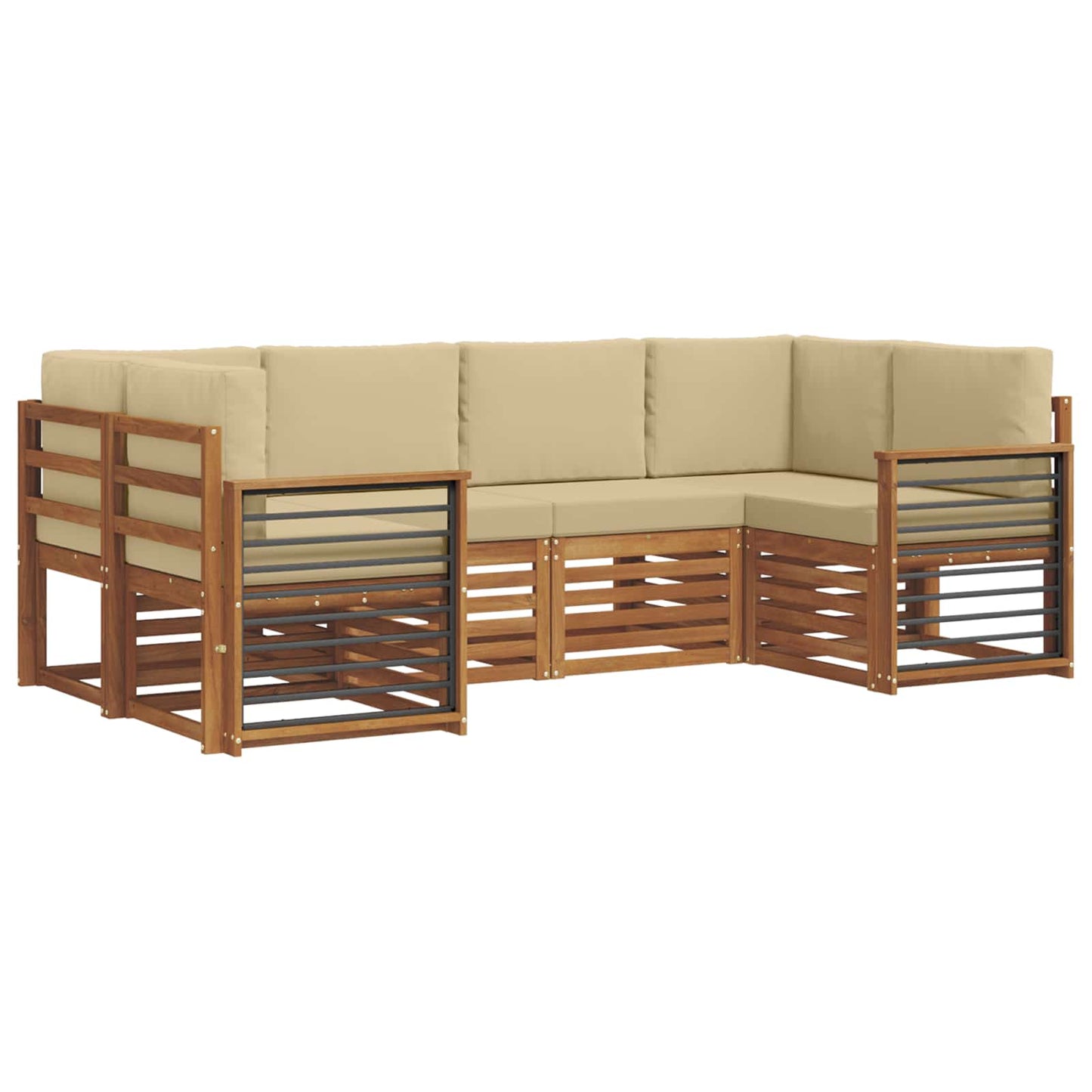 Set divano sezionale con cuscino 6 pcs Naturale