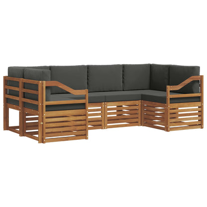 Set divano sezionale con cuscino 6 pcs Naturale e Antracite | homemem39