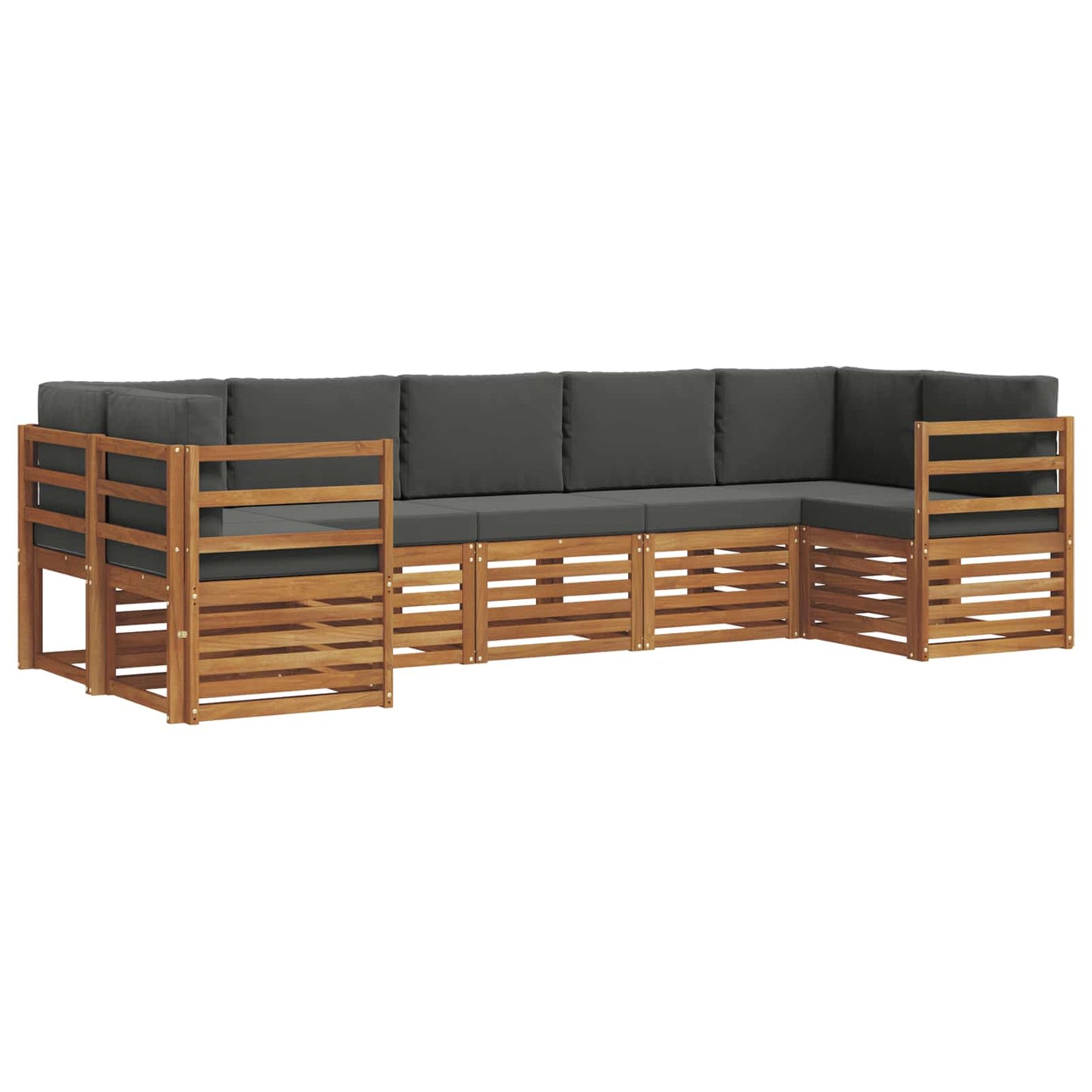 Set divano sezionale con cuscino 7 pcs Naturale e Antracite