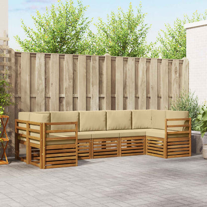 Set divano sezionale con cuscino 7 pcs Naturale e Beige