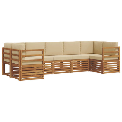 Set divano sezionale con cuscino 7 pcs Naturale e Beige
