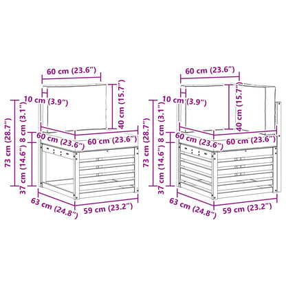 Set divano sezionale con cuscino 7 pcs Naturale e Beige
