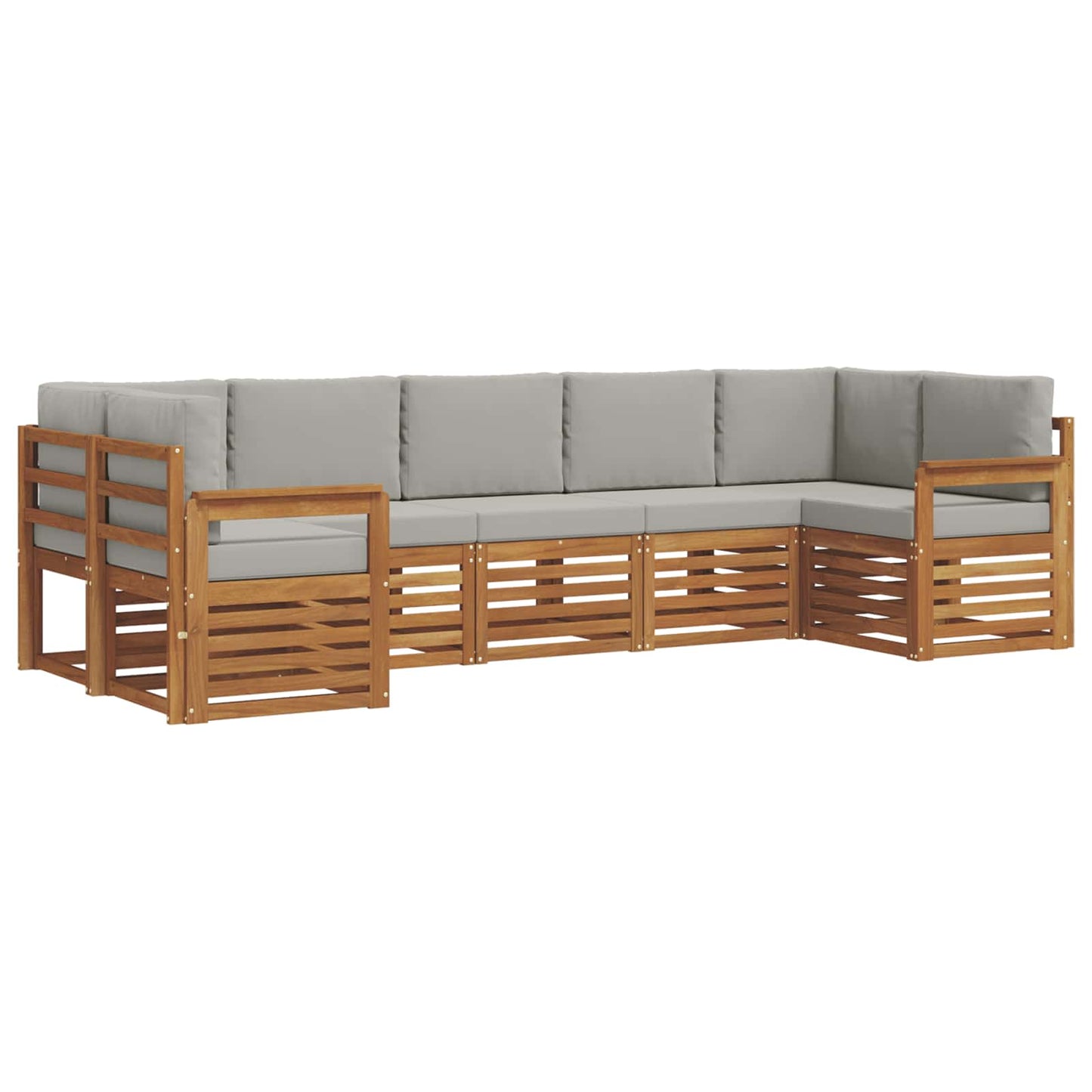 Set divano sezionale con cuscino 7 pcs Grigio Naturale e Chiaro