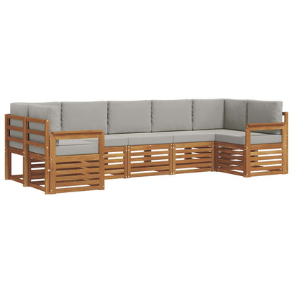 Set divano sezionale con cuscino 7 pcs Grigio Naturale e Chiaro