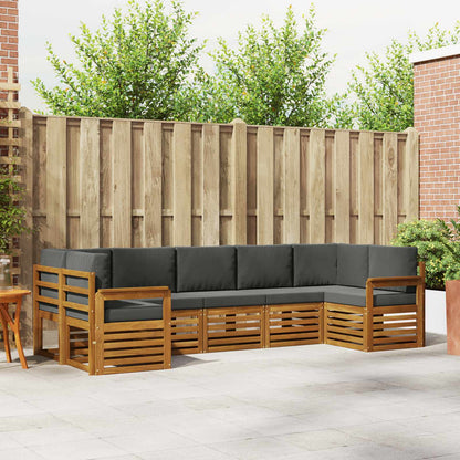 Set divano sezionale con cuscino 7 pcs Naturale e Antracite