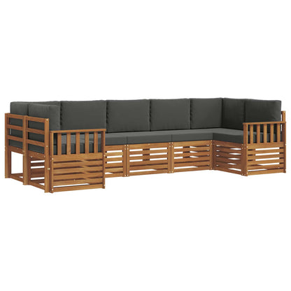 Set divano sezionale con cuscino 7 pcs Naturale e Antracite