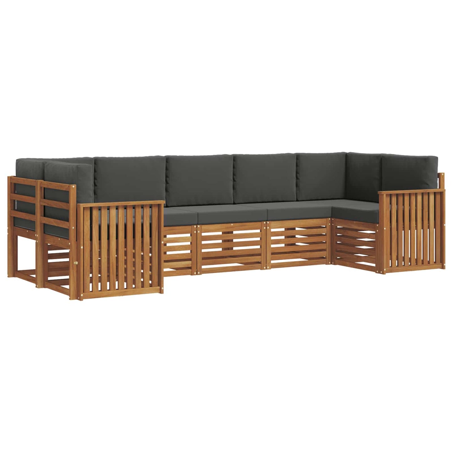 Set divano sezionale con cuscino 7 pcs Naturale e Antracite | homemem39
