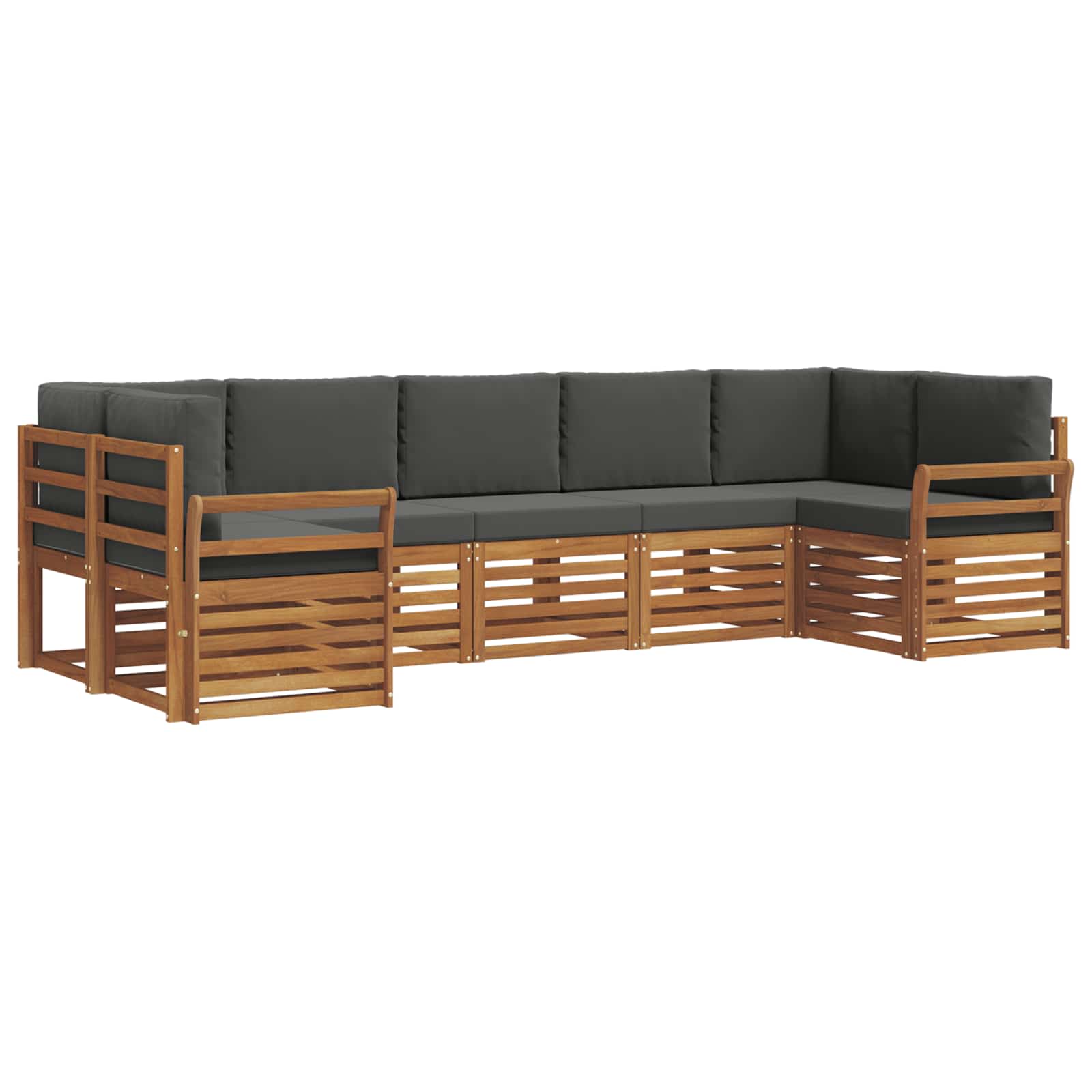 Set divano sezionale con cuscino 7 pcs Naturale e Antracite | homemem39