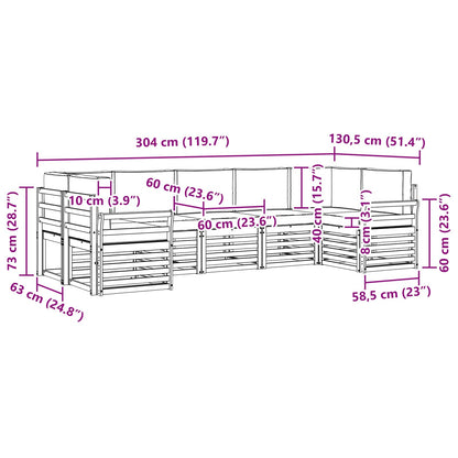 Set divano sezionale con cuscino 7 pcs Naturale e Antracite | homemem39