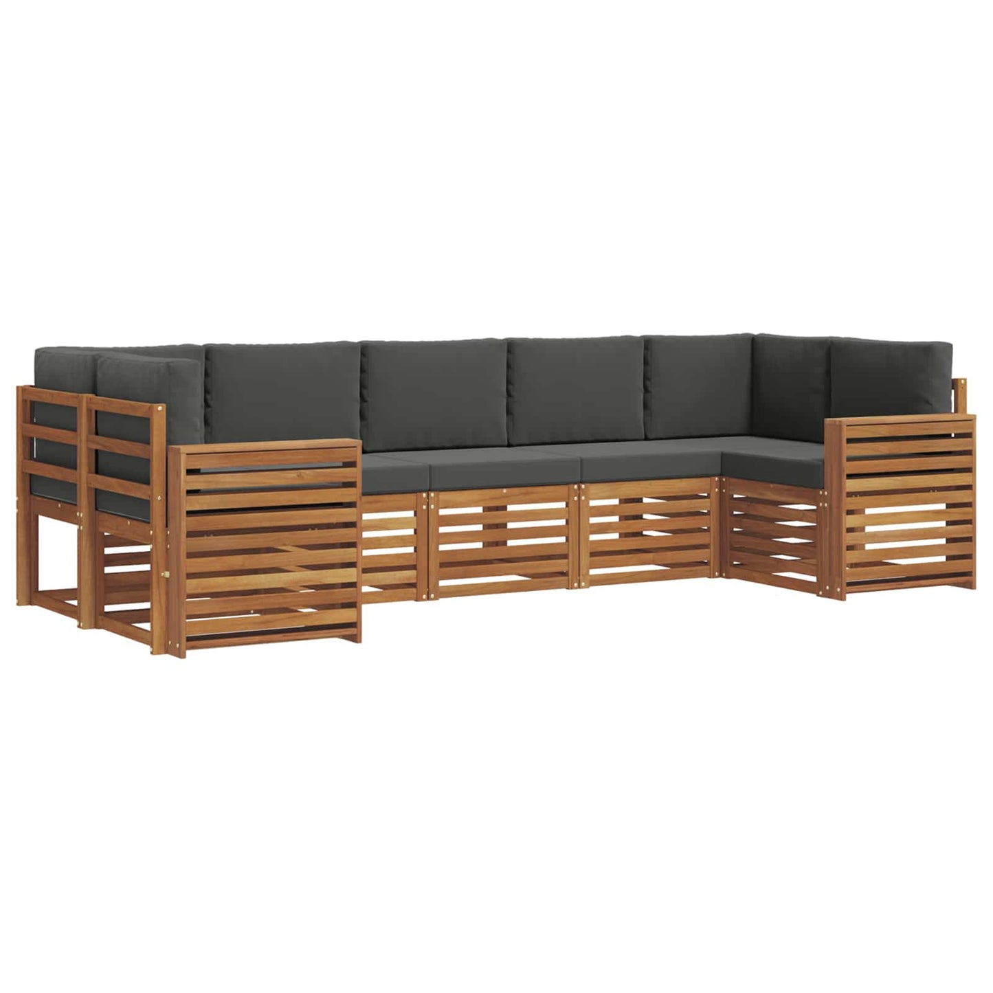 Set divano sezionale con cuscino 7 pcs Naturale e Antracite | homemem39