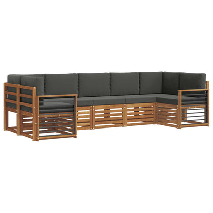 Set divano sezionale con cuscino 7 pcs Naturale e Antracite | homemem39