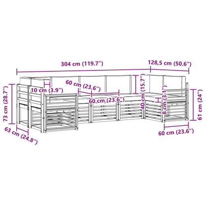 Set divano sezionale con cuscino 7 pcs Naturale e Antracite | homemem39