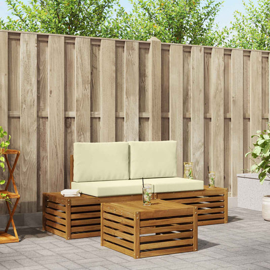 Set di divani da esterno Naturale e Crema 59 x 59 x 37 cm | homemem39