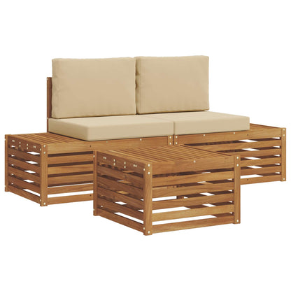 Set di divani da esterno Naturale e Beige 59 x 59 x 37 cm | homemem39