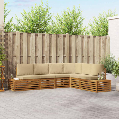 Set di divani da esterno Naturale e Beige 273 x 213,5 x 73 cm | homemem39
