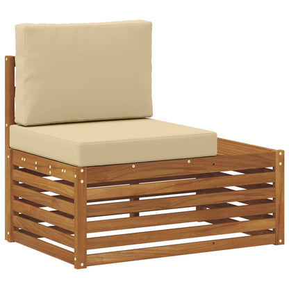 Set di divani da esterno con cuscino 7 Pezzo Naturale e Beige | homemem39