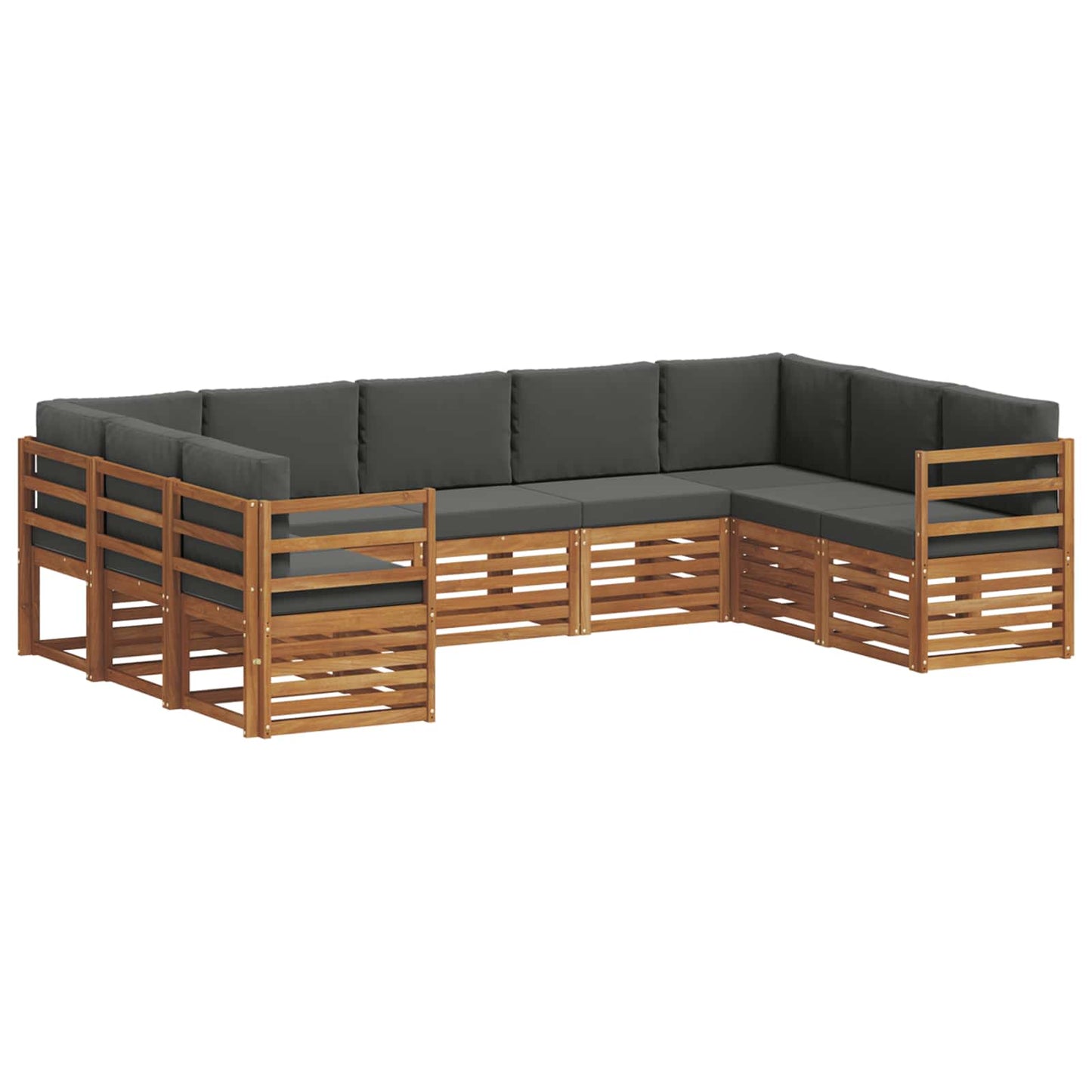 Set divano sezionale con cuscino 9 pcs Naturale e Antracite | homemem39