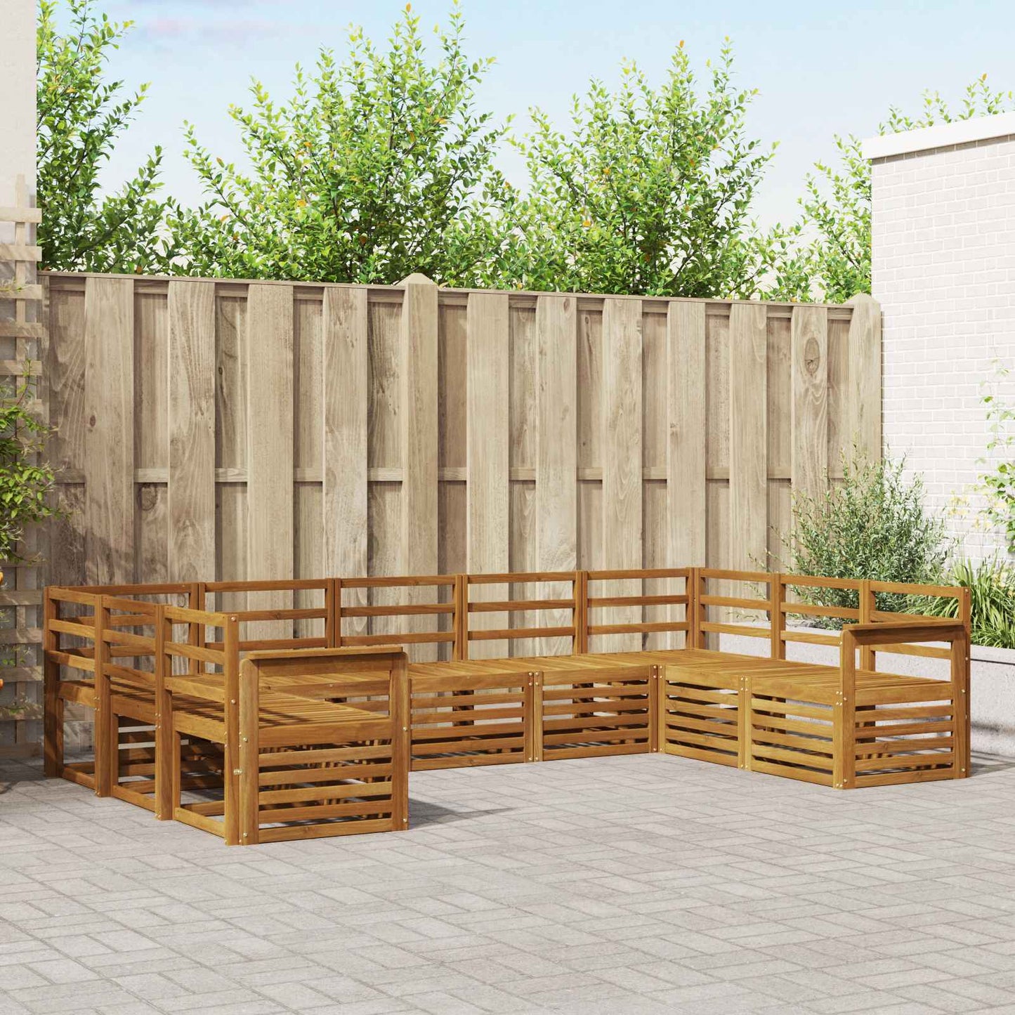 Set divano sezionale 9 pcs Naturale