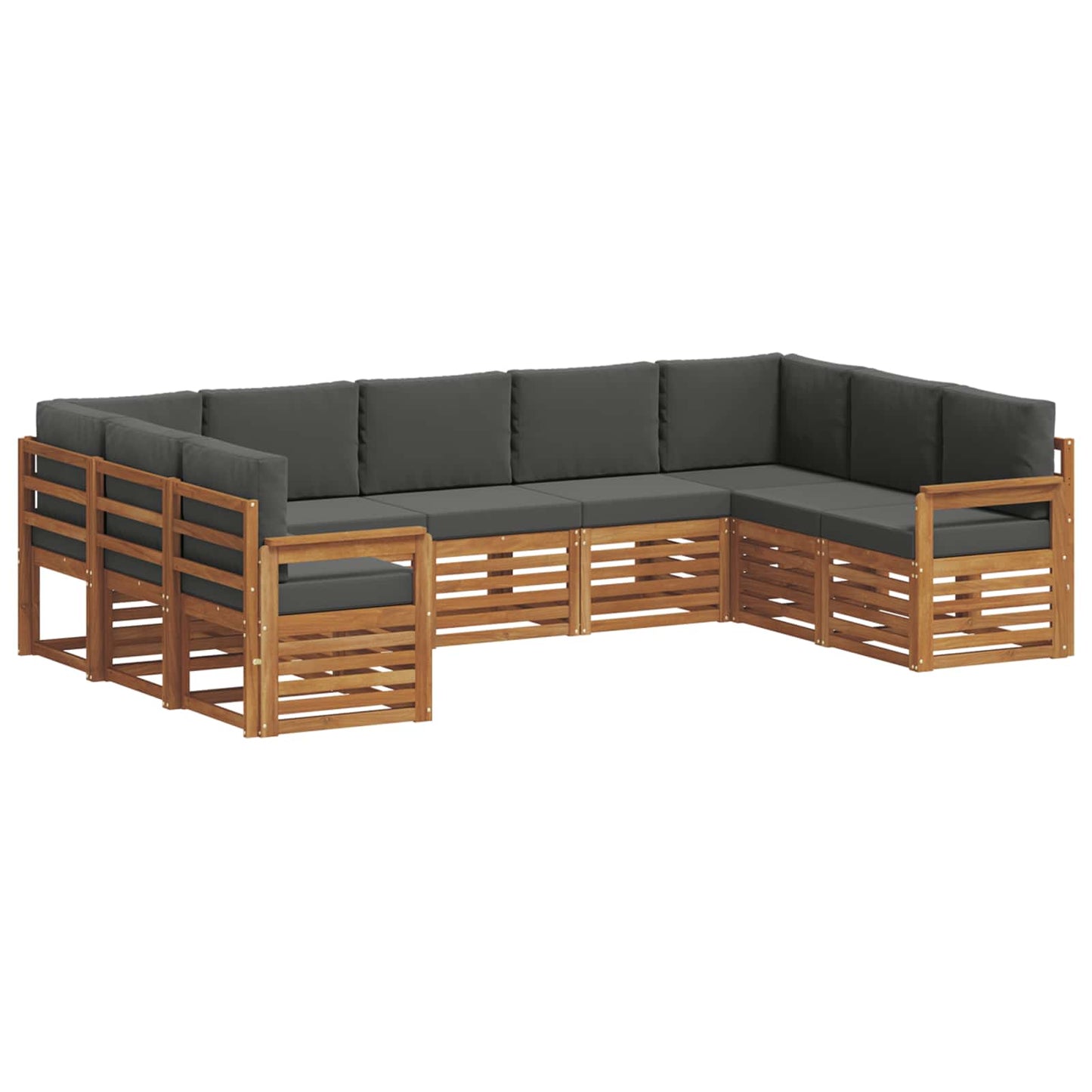 Set divano sezionale con cuscino 9 pcs Naturale e Antracite