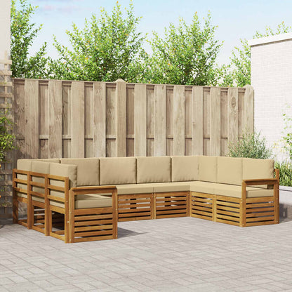 Set divano sezionale con cuscino 9 pcs Naturale e Beige