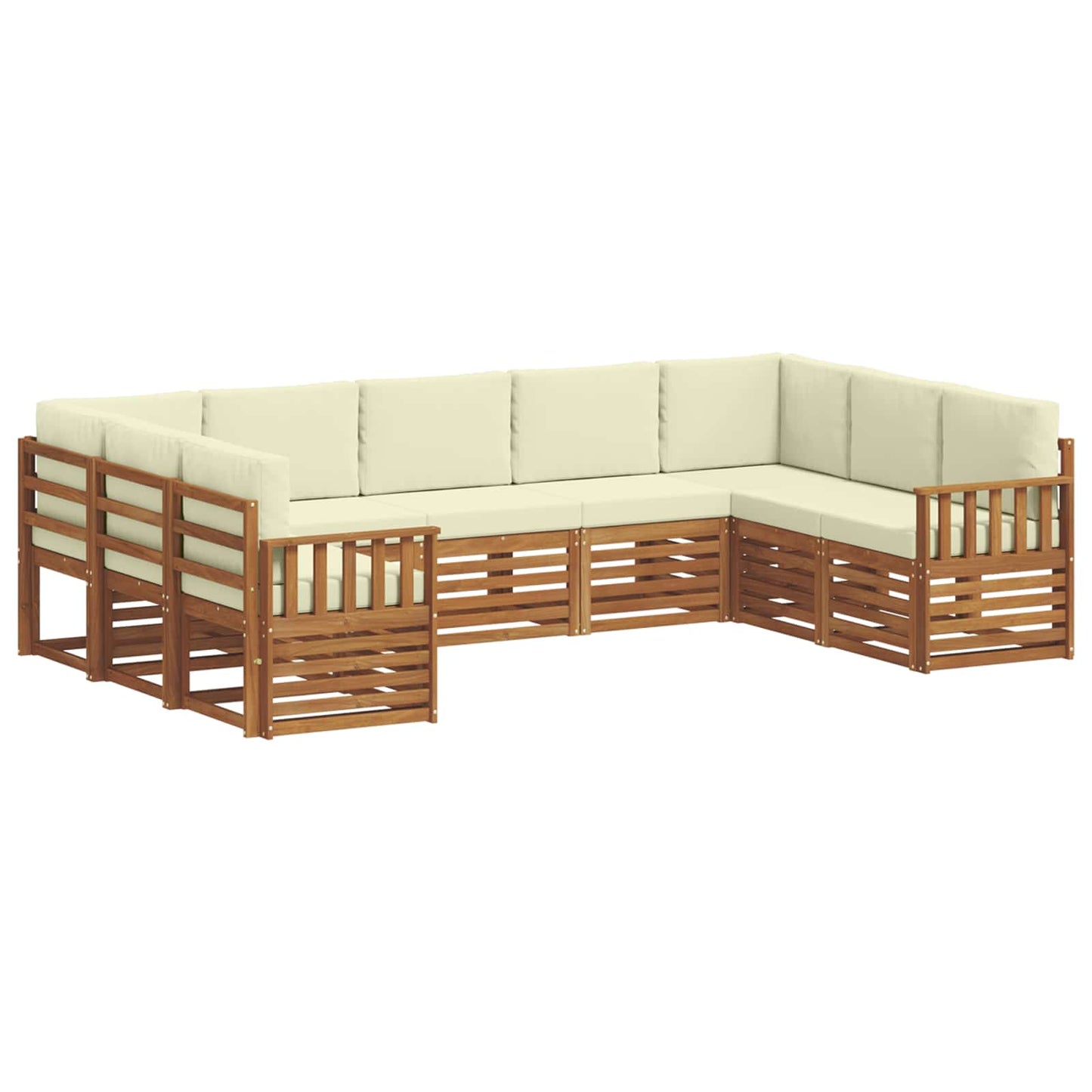 Set divano sezionale con cuscino 9 pcs Naturale e Crema