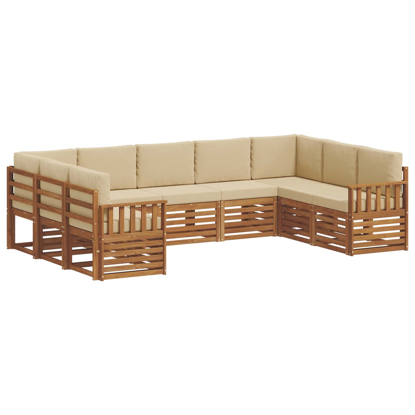 Set divano sezionale con cuscino 9 pcs Naturale e Beige