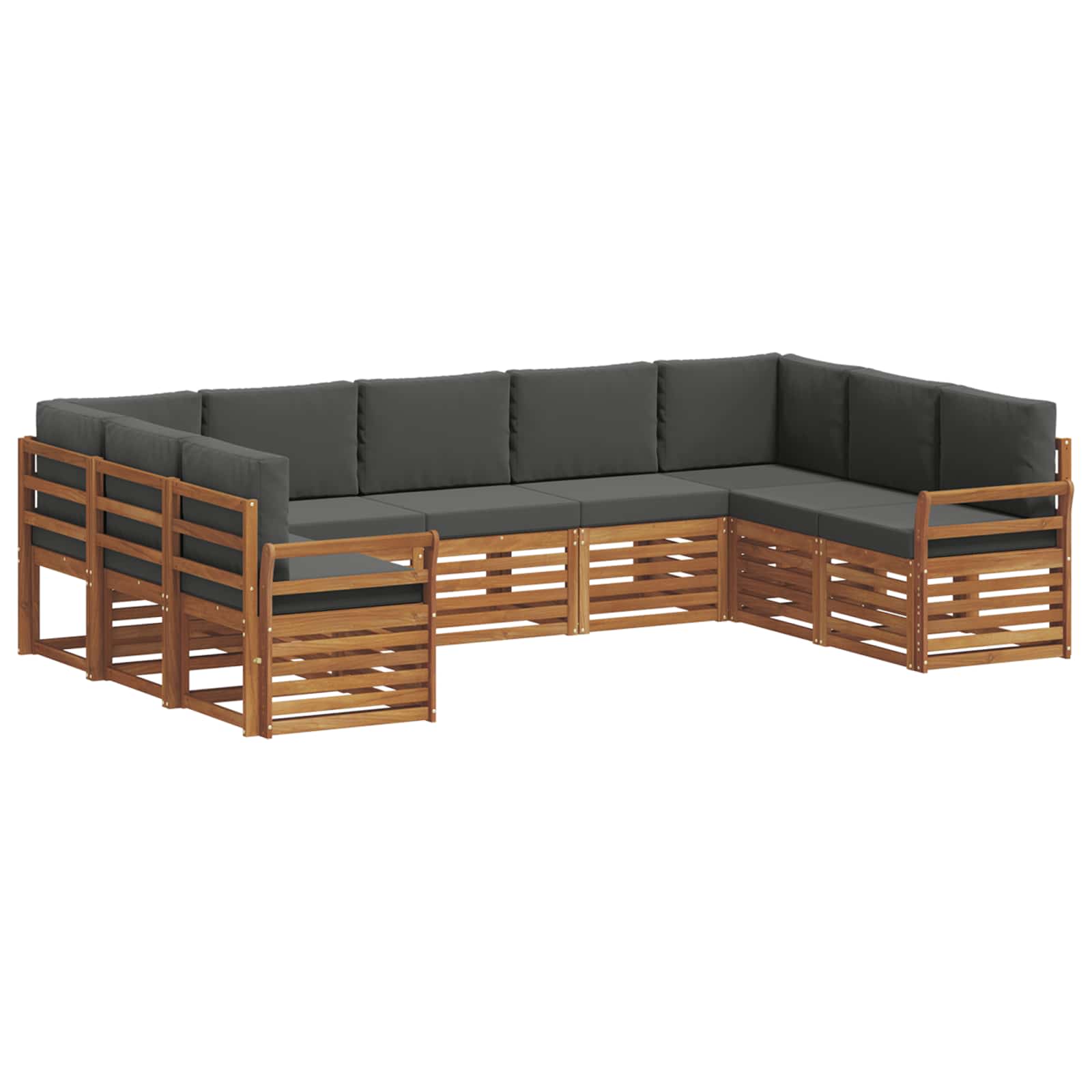 Set divano sezionale con cuscino 9 pcs Naturale e Antracite | homemem39