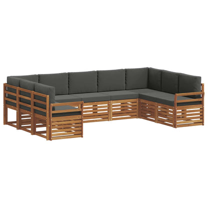 Set divano sezionale con cuscino 9 pcs Naturale e Antracite | homemem39