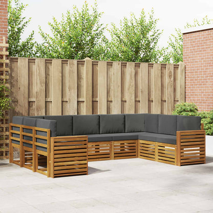 Set divano sezionale con cuscino 9 pcs Naturale e Antracite