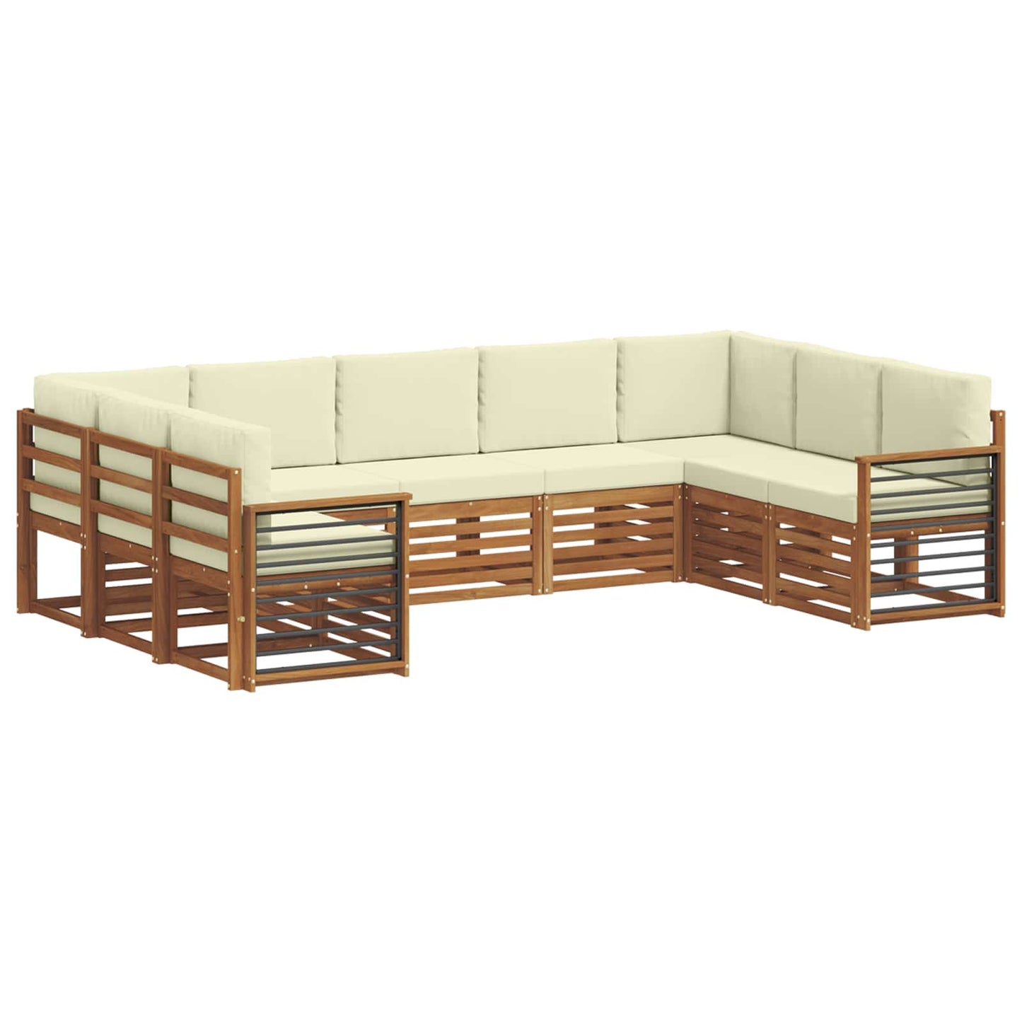 Set divano sezionale con cuscino 9 pcs Naturale e Crema
