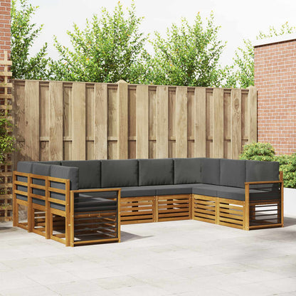 Set divano sezionale con cuscino 9 pcs Naturale e Antracite