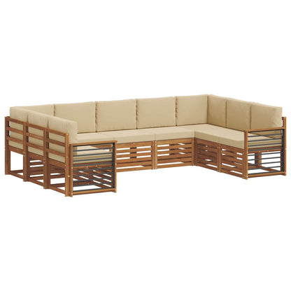 Set divano sezionale con cuscino 9 pcs Naturale e Beige | homemem39