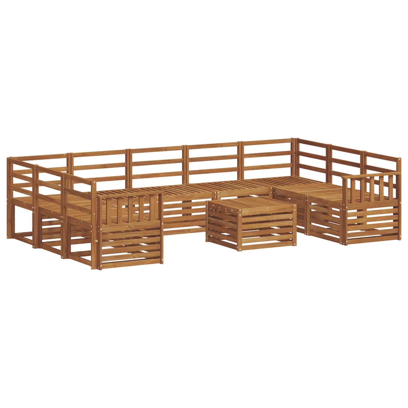 Set divani 10 pcs Naturale Legno di Acacia Massello | homemem39