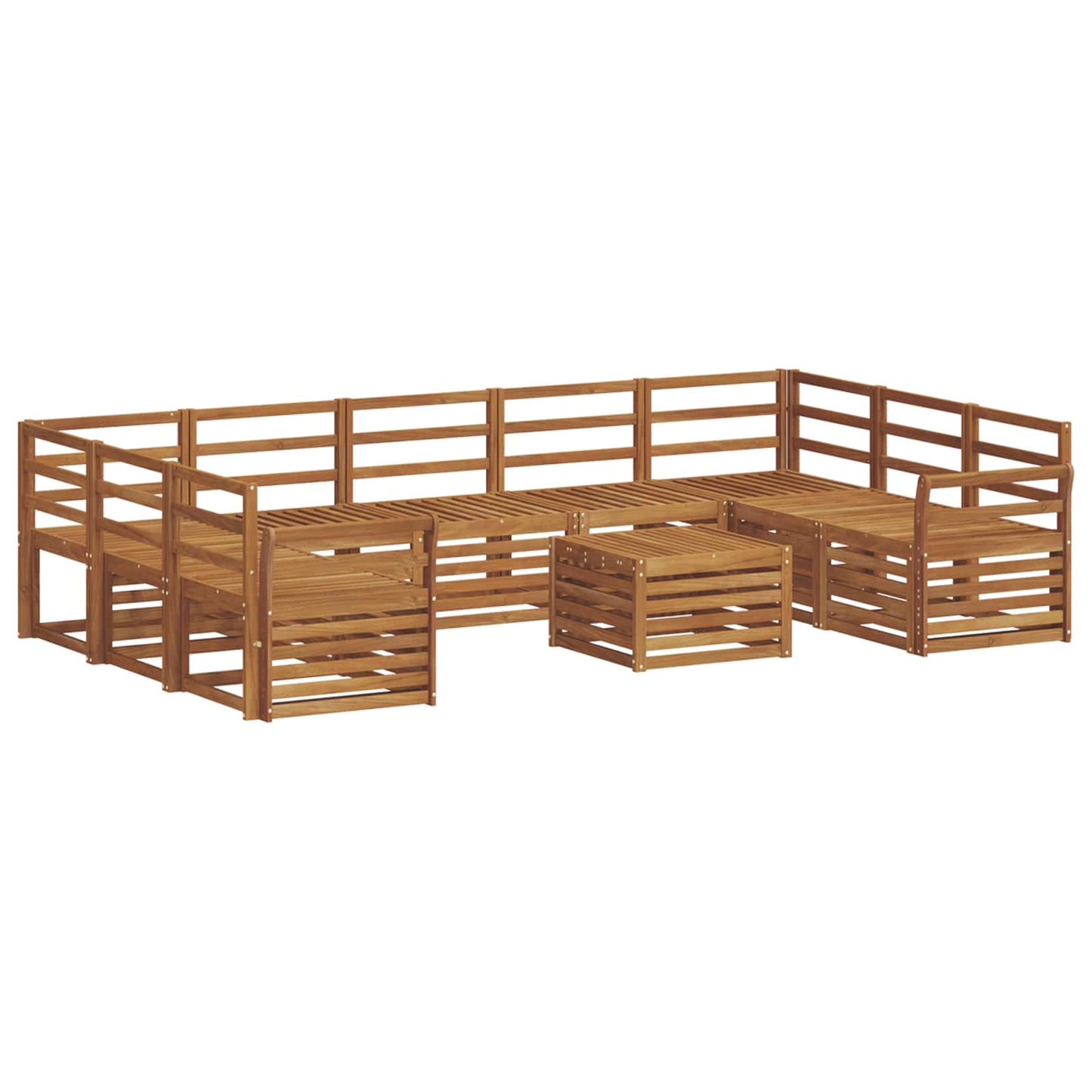 Set divani 10 pcs Naturale Legno di Acacia Massello | homemem39