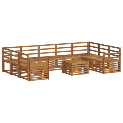 Set divani 10 pcs Naturale Legno di Acacia Massello | homemem39