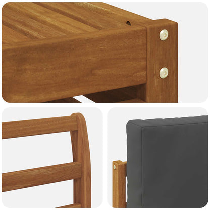Set divani 10 pcs Naturale e Antracite Legno di Acacia Massello | homemem39