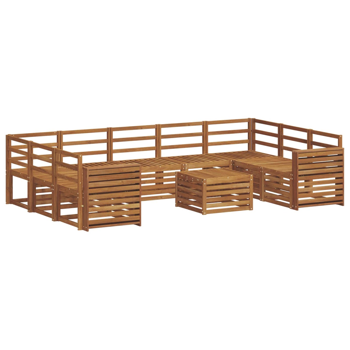 Set divani 10 pcs Naturale Legno di Acacia Massello