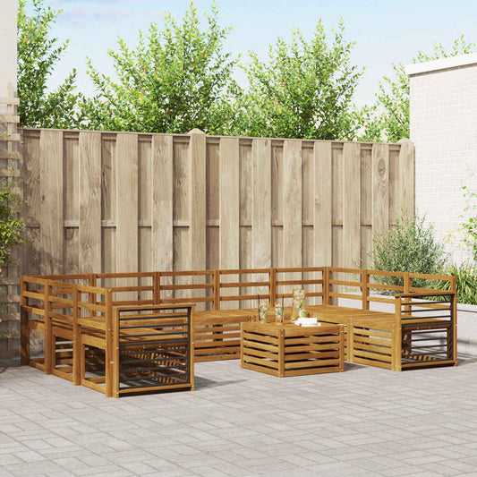 Set divani 10 pcs Naturale Legno di Acacia Massello