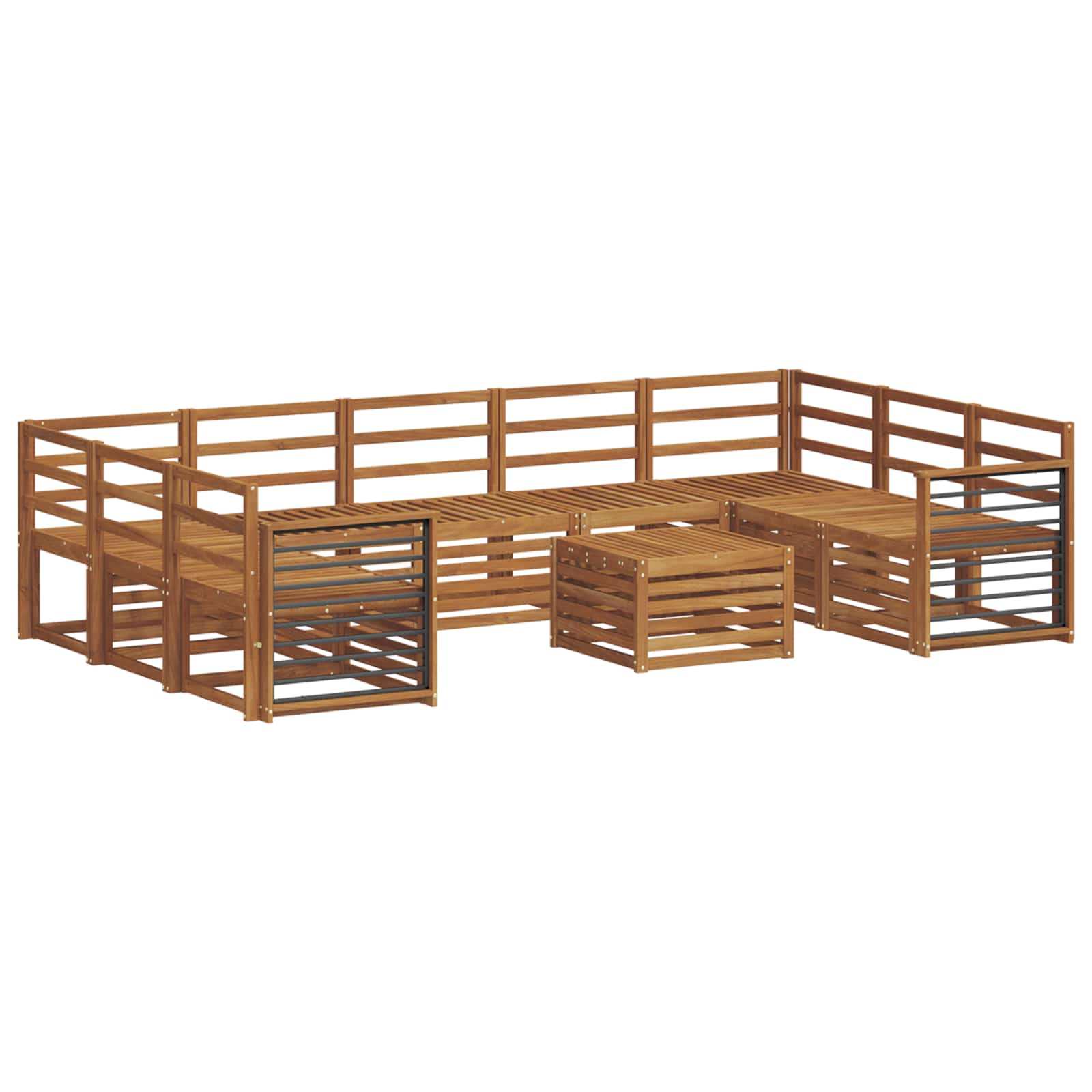 Set divani 10 pcs Naturale Legno di Acacia Massello | homemem39