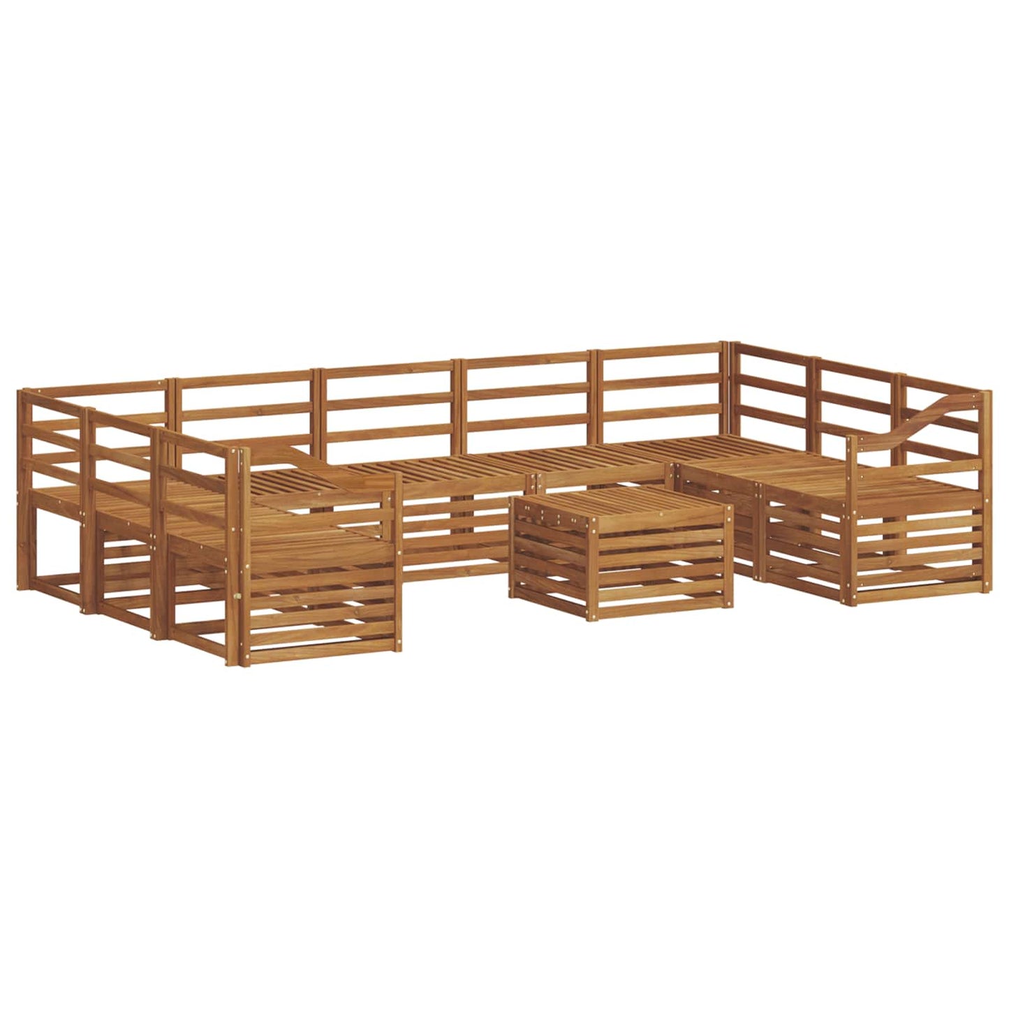Set divani 10 pcs Naturale Legno di Acacia Massello
