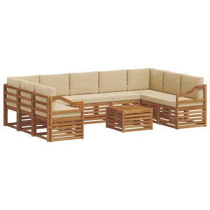 Set divani 10 pcs Naturale e Beige Legno di Acacia Massello | homemem39