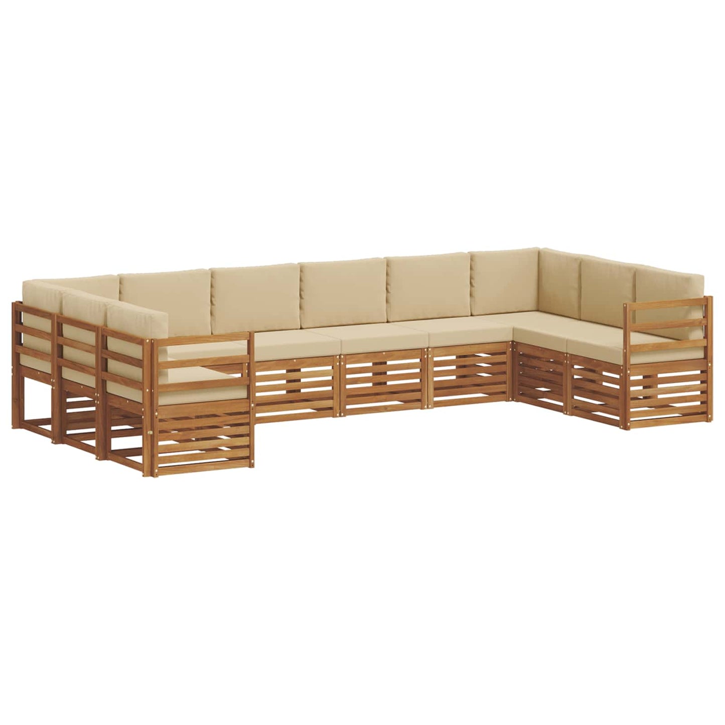 Set divano sezionale con cuscino 10 pcs Naturale e Beige | homemem39