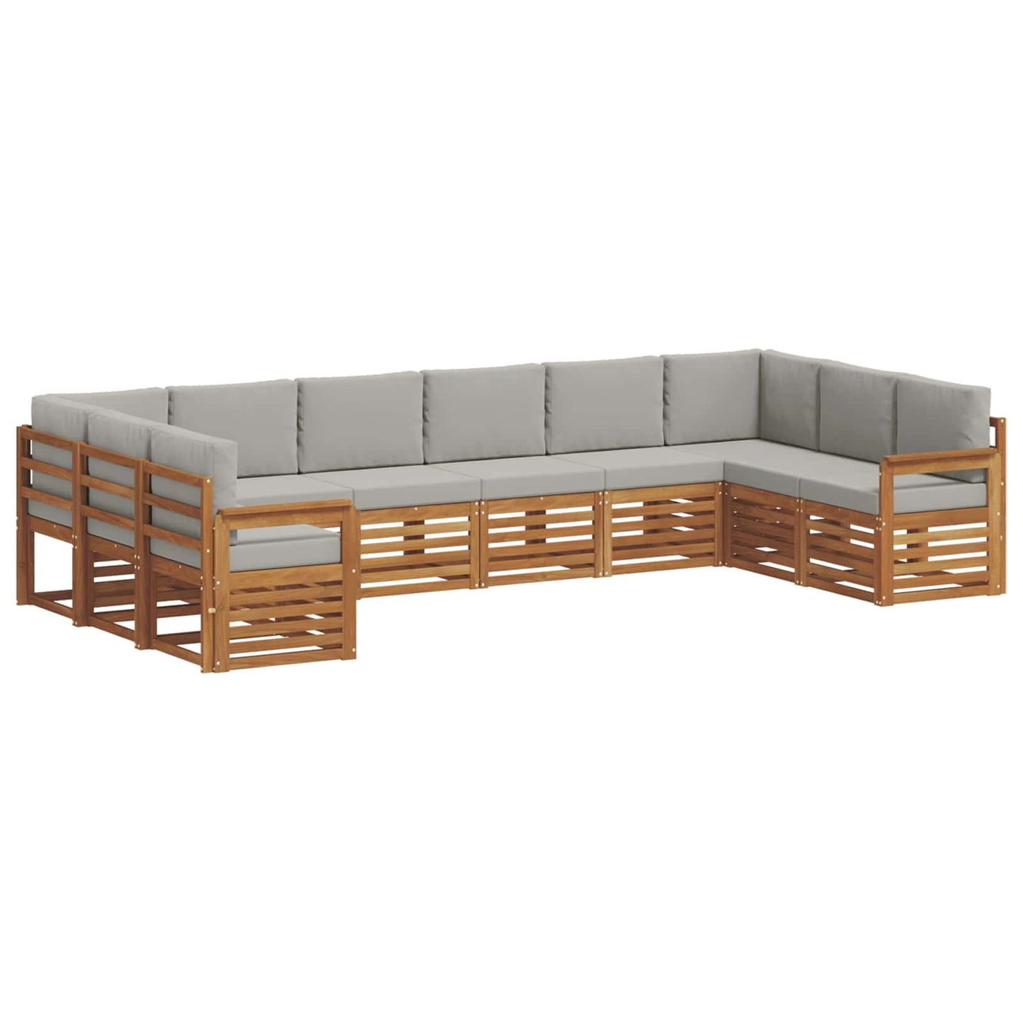 Set divano sezionale 10 pcs Grigio Naturale e Chiaro | homemem39