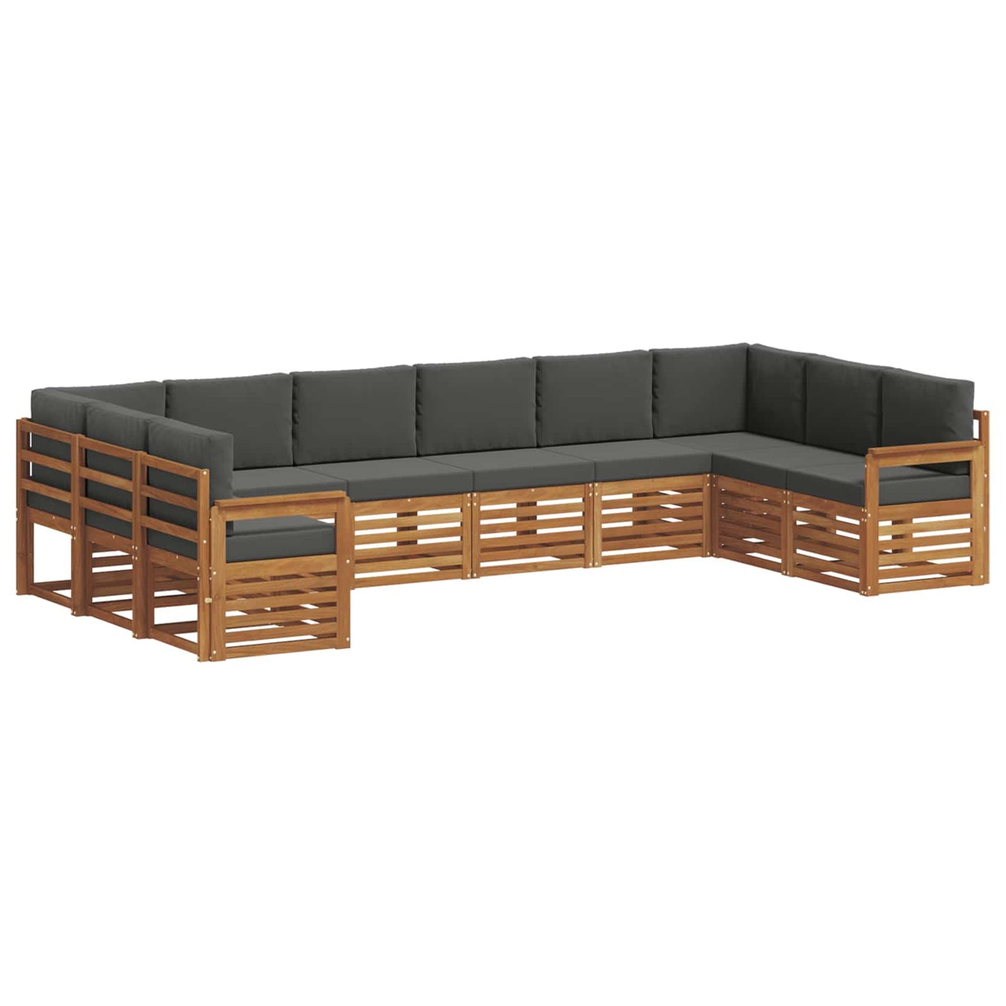 Set divano sezionale con cuscino 10 pcs Naturale e Antracite